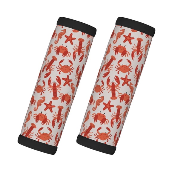 Xecao Sea Creatures Print 2 Pack Luggage Handles Wrap Grips Identifiers Bright Luggage Markers, Unique Travel Essentials,Bright Luggage Markers