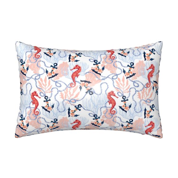 Xecao Sea Horse And Corals Pattern Satin Pillowcases for Hair and Skin, Luxurious and Silky Pillow Cases with Envelope Closure, 20x30 Inches