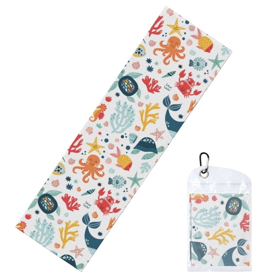 Xecao Sea Life 1 Ice Towel: a quick-dry, cold sweat-absorbing neck wrap perfect for running, swimming, yoga, gym workouts, and all your exercise needs