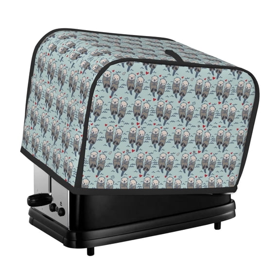 Xecao Sea Otter Print 2 Slice Toaster Cover with Pockets, Small Appliance Cover, Dust and Fingerprint Protection, Machine Washable