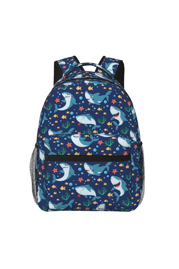 Sea Sharks Backpack, a stylish and functional choice for both men and women, is the perfect basic bookbag for college, work, or travel