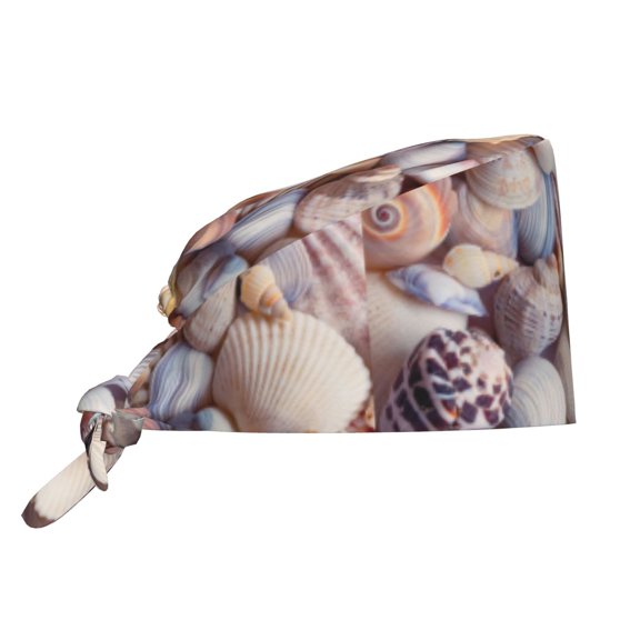 Xecao Sea Shells Print Men Women Adjustable Working Cap with Button Unisex Hats Sweatband