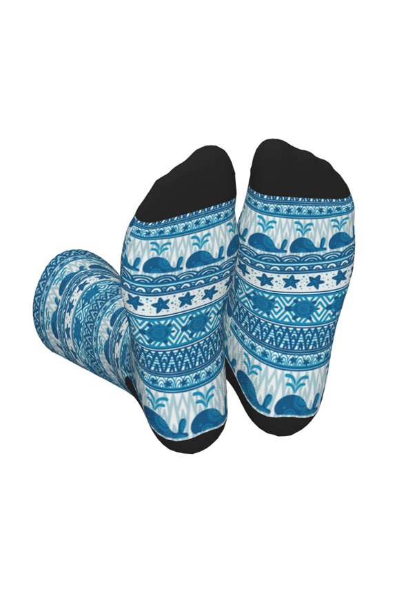 Sea Underwater Animals Print Crew Socks for Men and Women, Men's Soft Moisture-wicking Sock