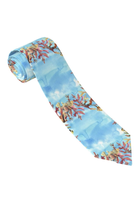 Sea and Fish Print Tie For Men Necktie Woven Jacquard Neck Ties,Classic Men's Tie