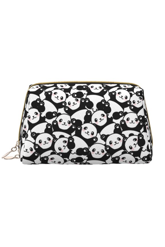 Seamless Pattern Cute Panda Print Fashion Makeup PVC Bag Large Capacity Travel Cosmetic Bag for Women Organizer Toiletry Clutch