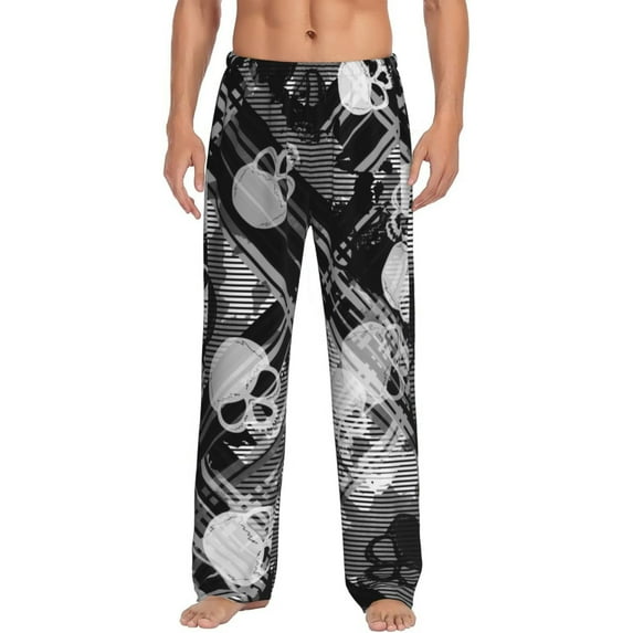 Xecao Seamless Pattern With Skulls Men's Straight Lounge Pajama Pants: The Ultimate in Comfortable Sleepwear
