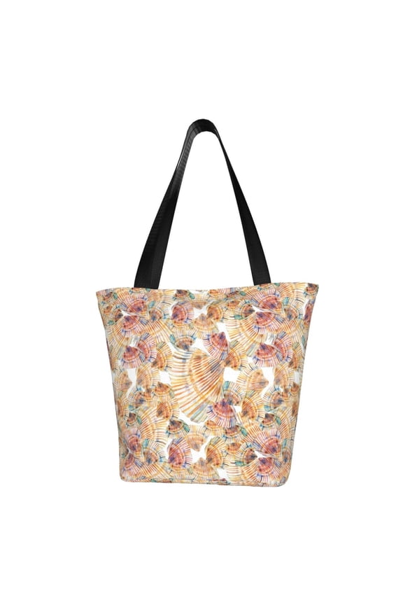 Seashells for Tote Bag for Women -Tote Shoulder Bag with A Little Pocket Inside, Perfect for Travel and Work.