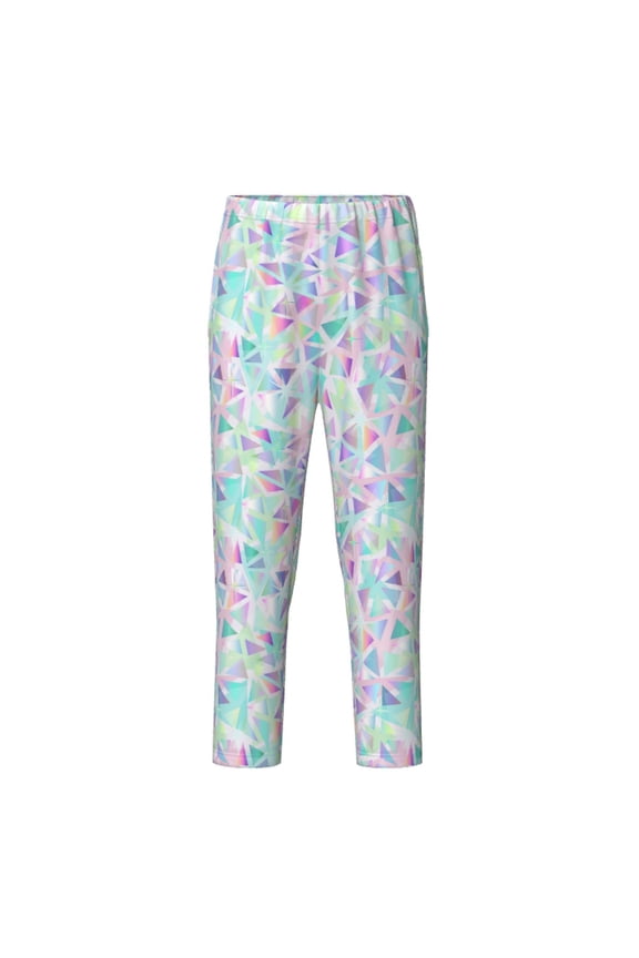 Sequins Print Teenagers' Pajama Pants Long Sleep Pants Soft Elastic Waist Pajama Bottoms Elastic waist with 2 Pockets 5-16 Years-Small