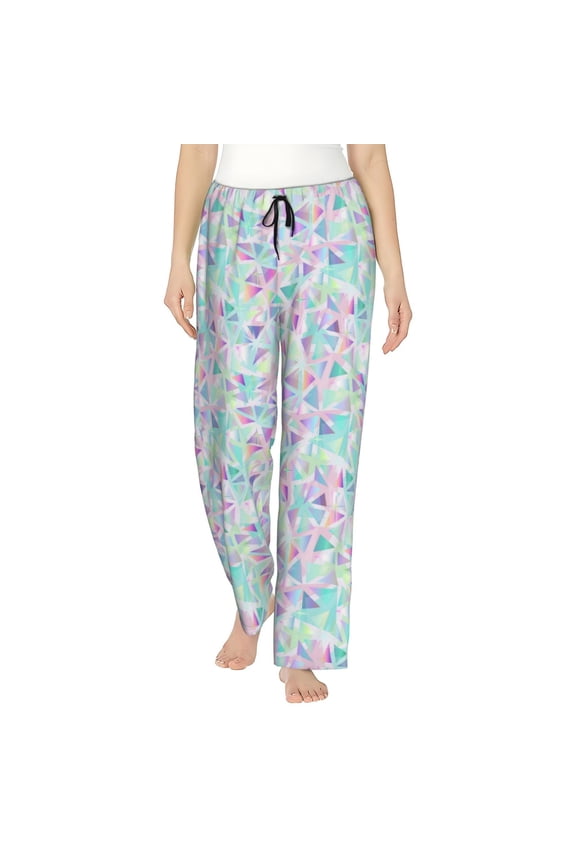 Sequins Print Women's Straight Lounge Pajama Pants,The Epitome of Relaxed Sleepwear-Medium