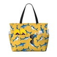 thumbnail image 1 of Xecao Shark Print for versatile beach bag for women includes zipper pockets and waterproof material, ideal for vacations and adventures., 1 of 1