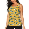 thumbnail image 1 of Xecao Shark Print print women's scoop neck, loose-fit workout tank tops for the gym., 1 of 9