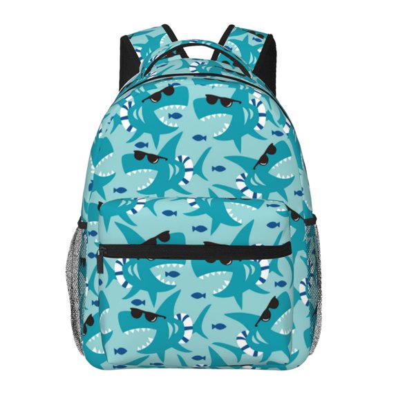 Xecao Shark Wearing Sunglasses Backpack, a stylish and functional choice for both men and women, is the perfect basic bookbag for college, work, or travel