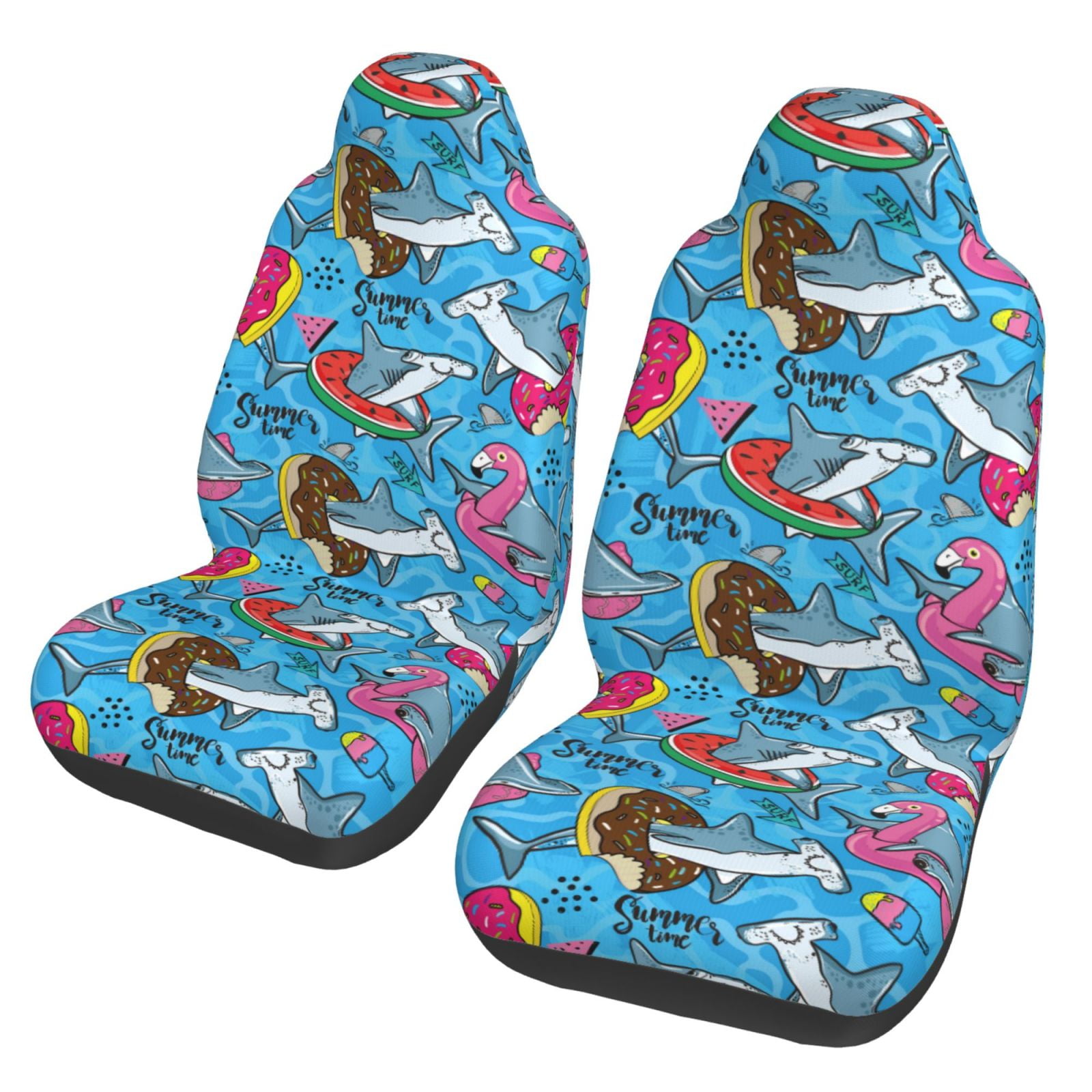 Shark Circling Cartoon Pattern Print Universal Fit Car Seat Cover