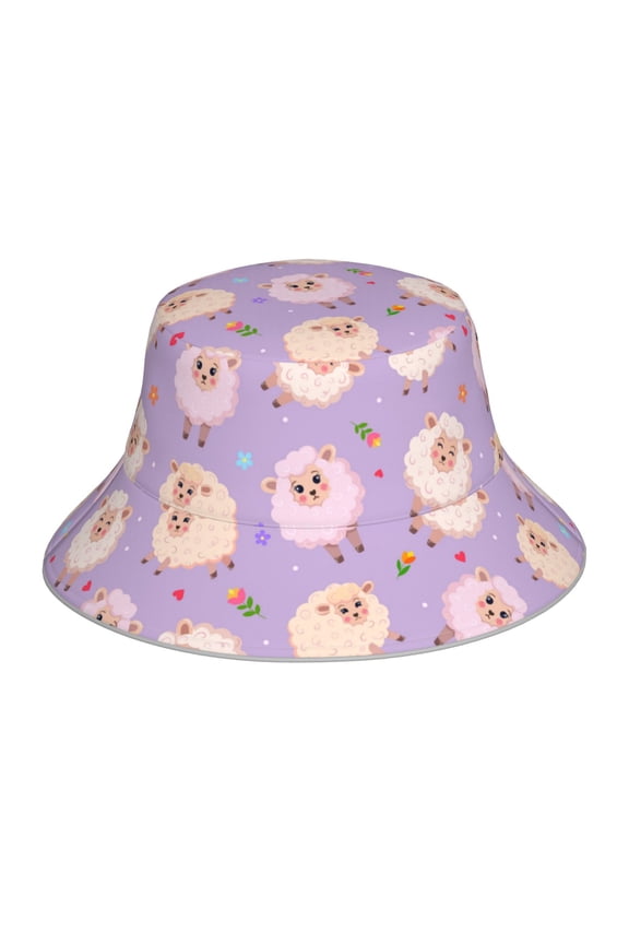 Sheeps Print Men and Women Night Reflective Hat Runner Cap Visor Bucket Hat Boonie Cap