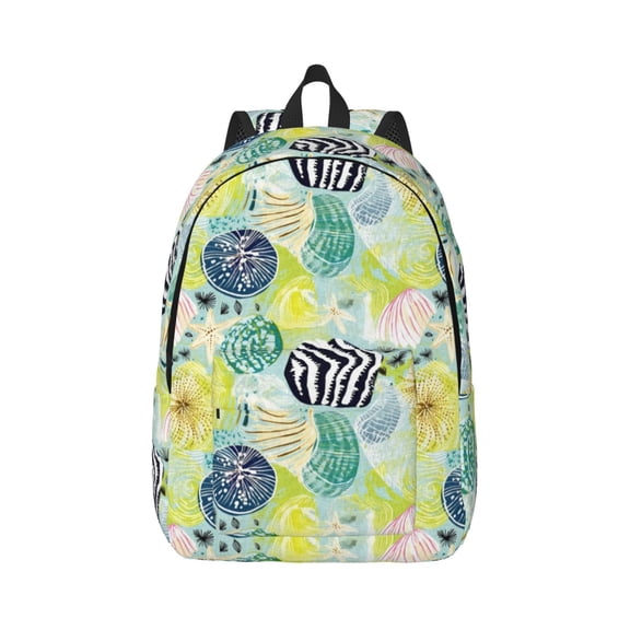 Xecao Shell Clam for Canvas College Laptop Backpack, Durable Rucksack Travel Notebook Bag School Backpack Book Bag for Men Women