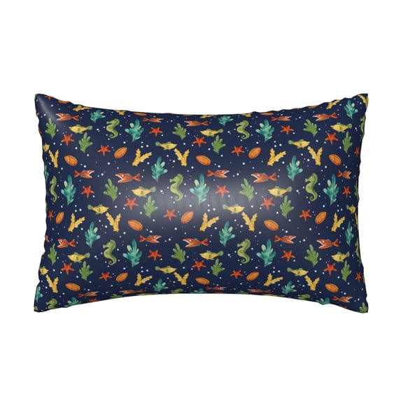 Xecao Shells and Seaweed Pattern Satin Pillowcases for Hair and Skin, Luxurious and Silky Pillow Cases with Envelope Closure, 20x30 Inches