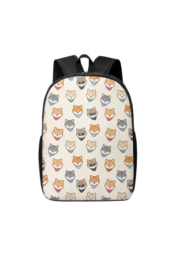 Shiba Head Face print Travel Backpack, Large Computer Backpack for Men Women, College School Rucksack Book Bag