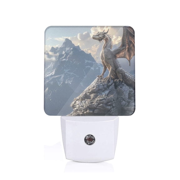 Xecao Silver Dragon Mountain Peaks for Night Light - a Wall-mounted LED Fixture with A Dusk-to-dawn Sensor, Ideal for Bedrooms, Bathrooms, Hallways, and Kitchens-UK