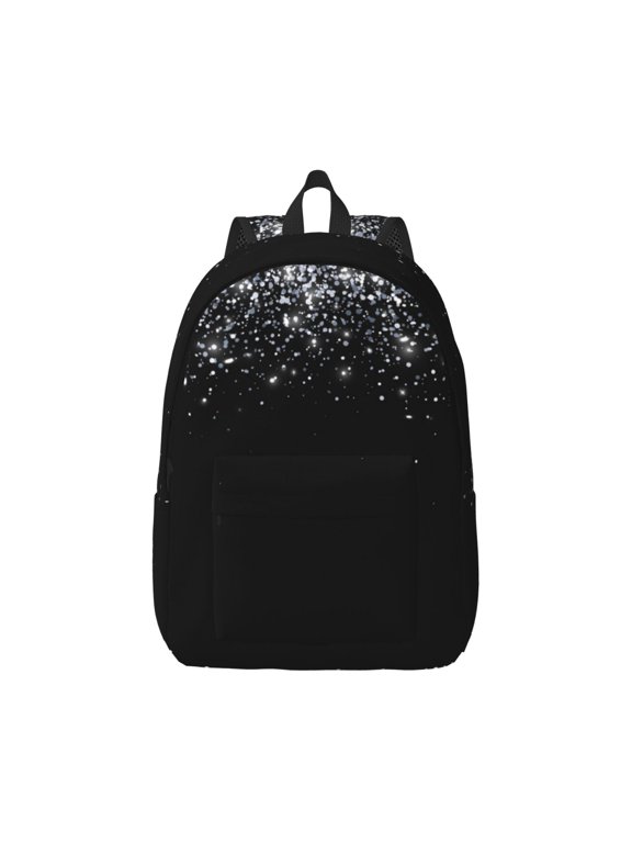 Silver Glitter1 for Canvas College Laptop Backpack, Durable Rucksack Travel Notebook Bag School Backpack Book Bag for Men Women
