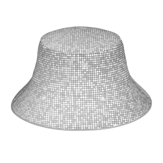 Xecao Silver Mosaic Print Men and Women Night Reflective Hat Runner Cap Visor Bucket Hat Boonie Cap