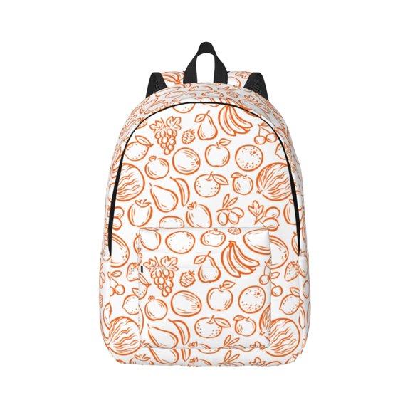 Xecao Simple Fruit for Canvas College Laptop Backpack, Durable Rucksack Travel Notebook Bag School Backpack Book Bag for Men Women
