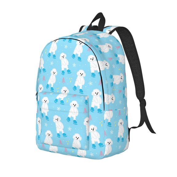 Xecao Skating Poodle Fun for Canvas College Laptop Backpack, a Durable Rucksack for Both Men and Women, ideal for travel, school, and daily use Bag-Small
