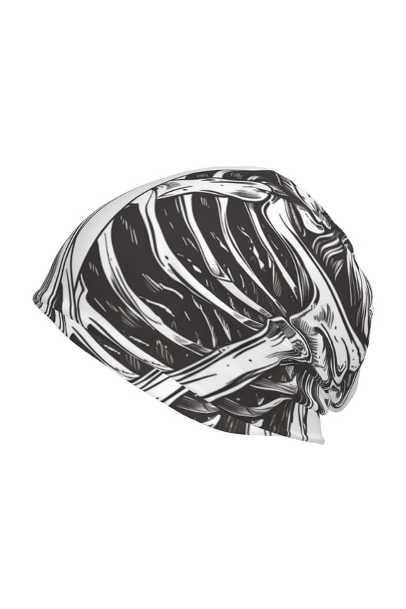 Skeleton Book Lover Print Knit Hat,Winter Beanie for Men Women, Beanie Soft Warm Ski Stocking Cuffed Cap