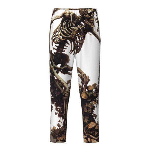 Xecao Skeleton Dance with Mushrooms Print Teenagers' Pajama Pants Long Sleep Pants Soft Elastic Waist Pajama Bottoms Elastic waist with 2 Pockets 5-16 Years-XS(5-6)