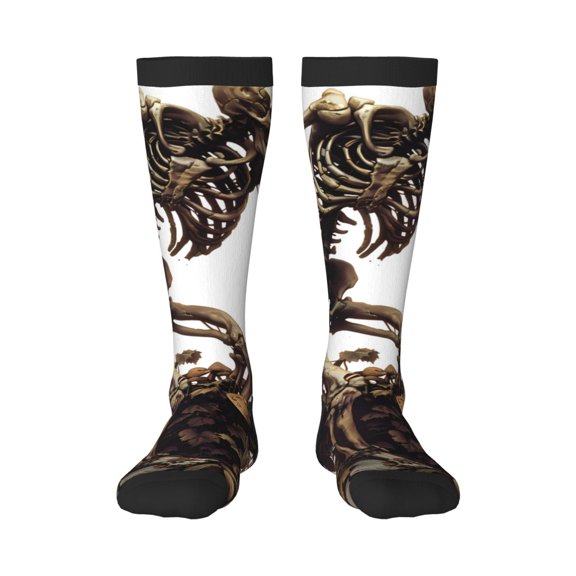 Xecao Skeleton Dance with Mushrooms Print Compression Socks for Both Men And Women for Running, Travel, Flight, Nurse