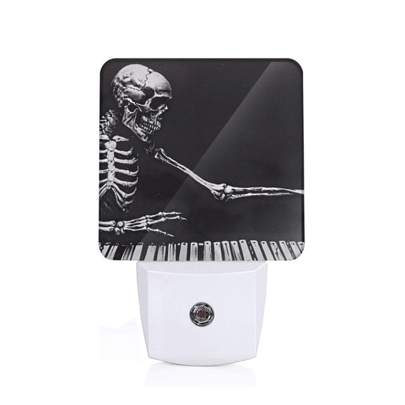 Xecao Skeleton Playing Xylophone for Night Light - a Wall-mounted LED Fixture with A Dusk-to-dawn Sensor, Ideal for Bedrooms, Bathrooms, Hallways, and Kitchens-