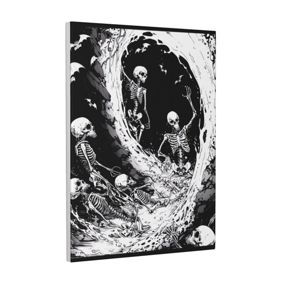 Xecao Skeleton Wave Artwork for Ready-to-Hang Canvas Art 12x16 Inches - Waterproof HD Print Solid Wood Frame for Gifting,Vertical