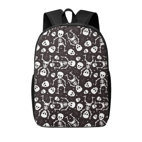 Xecao Skeleton print Travel Backpack, Large Computer Backpack for Men Women, College School Rucksack Book Bag