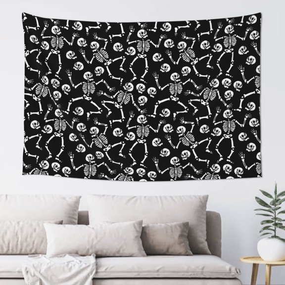 Xecao Skeletons Dancing Print Tapestry, Wall Hanging Room Funny Decor, Backdrop Room Decor for Bedroom Living Room dormitory