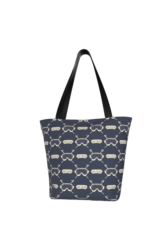 Ski Goggles Vintage Print for Tote Bag for Women -Tote Shoulder Bag with A Little Pocket Inside, Perfect for Travel and Work.