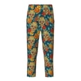 thumbnail image 1 of Xecao Skull And Flowers Print Teenagers' Pajama Pants Long Sleep Pants Soft Elastic Waist Pajama Bottoms Elastic waist with 2 Pockets 5-16 Years-Small, 1 of 6