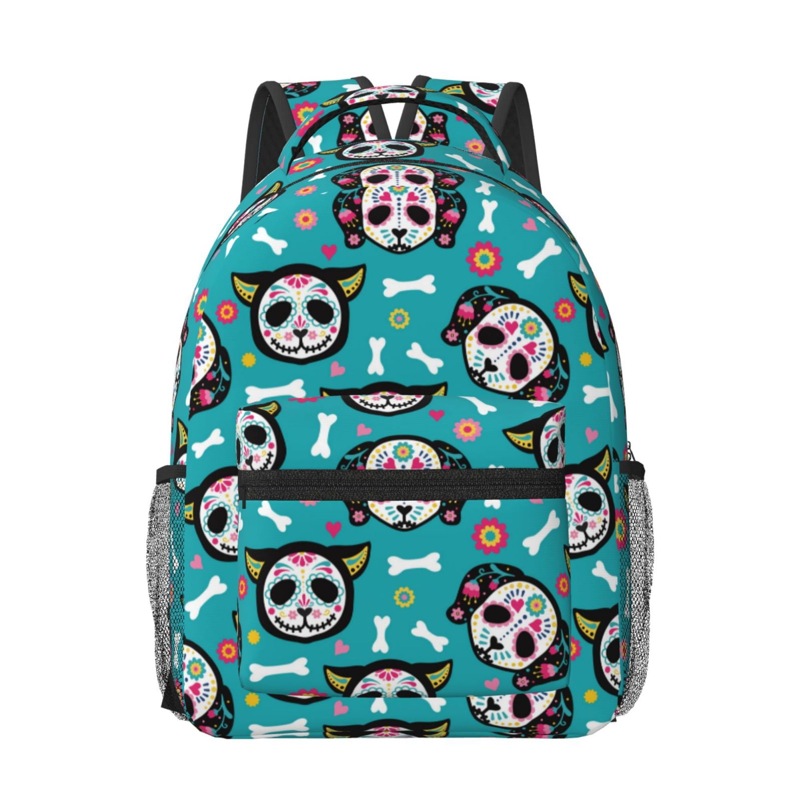 Xecao Skull Cat Travel Backpack: A spacious, stylish computer backpack ideal for men and women, perfect for college, school, or daily travels