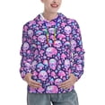 thumbnail image 1 of Xecao Skull Rainbow Mushroom Pattern Hoodies for Women Sweatshirts Long Sleeve Sweatshirts Pullover Outfits with Pocket-Large, 1 of 7