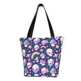 thumbnail image 1 of Xecao Skull mushroom rainbow space for Tote Bag for Women -Tote Shoulder Bag with A Little Pocket Inside, Perfect for Travel and Work., 1 of 6