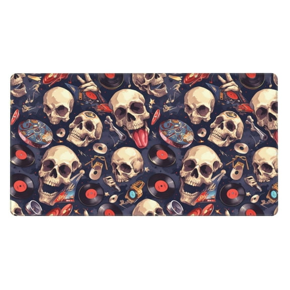 Xecao Skull record rock for Waterproof Mouse Pad - Extended Contour Mouse Mat, Large Gaming Mousepad Laptop Keyboard Mat with Non-Slip Rubber Base
