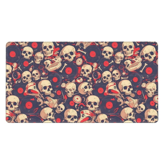 Xecao Skull rock music record for Waterproof Mouse Pad - Extended Contour Mouse Mat, Large Gaming Mousepad Laptop Keyboard Mat with Non-Slip Rubber Base