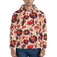 thumbnail image 1 of Xecao Skull rock record music heart Pattern Men's Adult Pullover Hoodie,Hooded Sweatshirt-Small, 1 of 7
