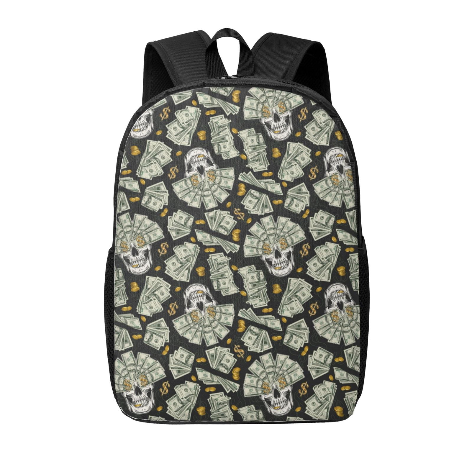 Xecao Skull with Dollar print Travel Backpack, Large Computer Backpack ...