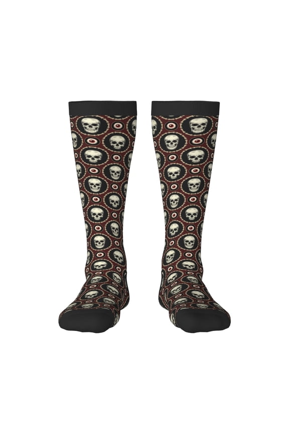 Skulls And Red Eyeballs Print Compression Socks for Both Men And Women for Running, Travel, Flight, Nurse