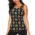 thumbnail image 1 of Xecao Skulls Gold Chains Dollar print women's scoop neck, loose-fit workout tank tops for the gym., 1 of 9
