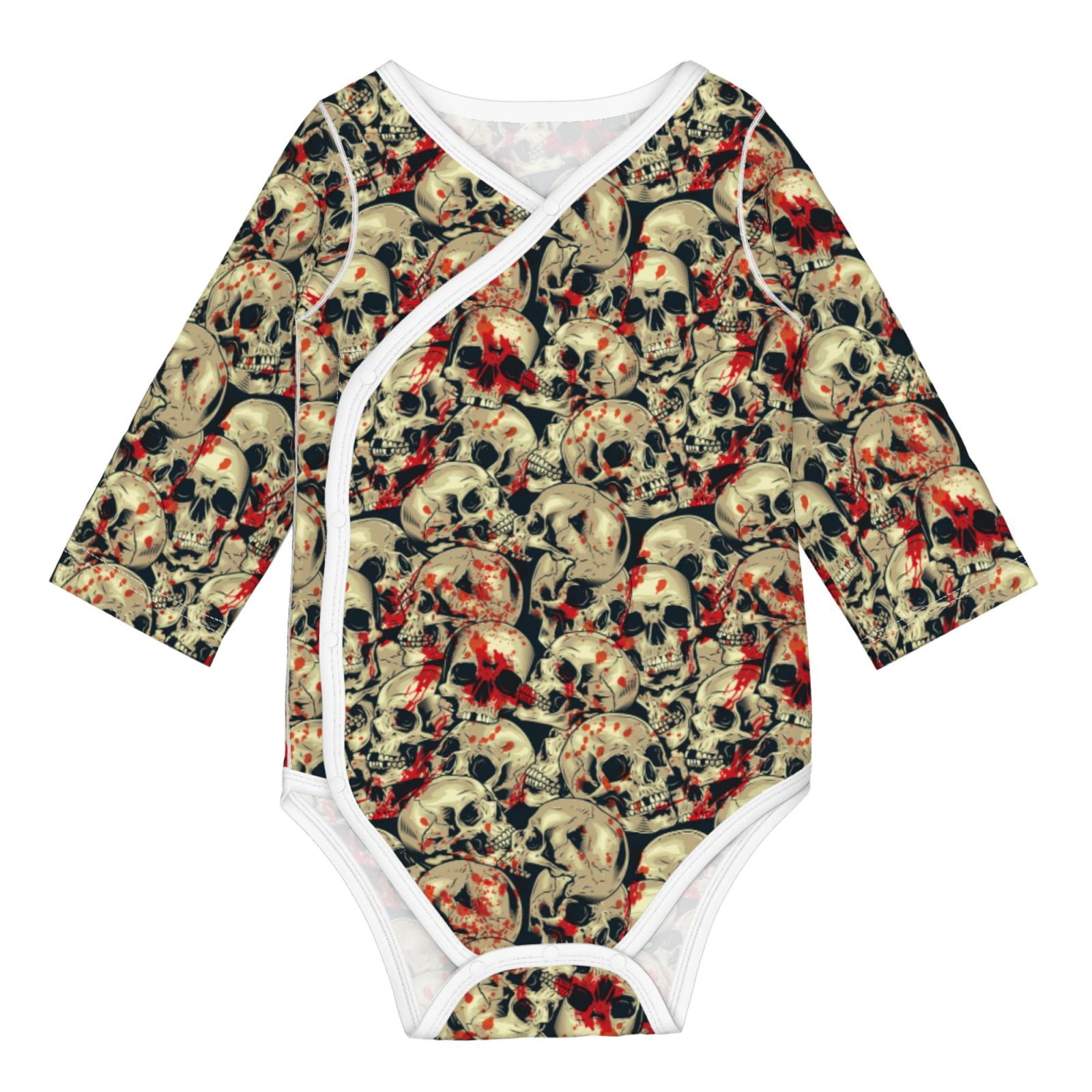Xecao Skulls1 Print Baby unisex-baby Cotton Long-sleeve Bodysuits-3 Months