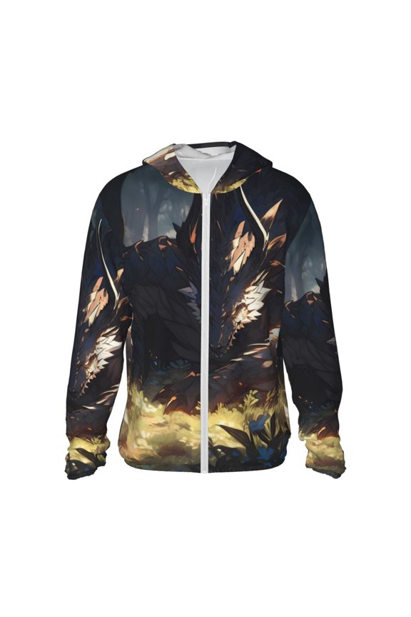 Sleeping Dragon In Forest for Sun Shirt-A lightweight, Hoodie-Style Long-Sleeve UV Protection Garment Designed for Other Outdoor Activities. -XX-Large