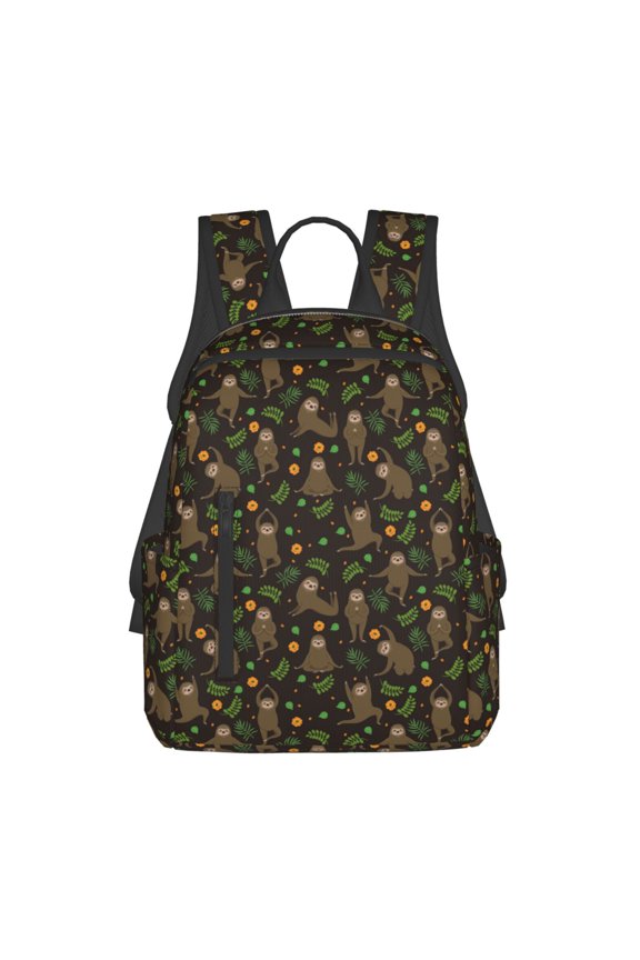 Sloth Doing Yoga print Backpack For women men Aesthetic Lightweight Travel Daypack Simple Cute Backpack For Bookbag