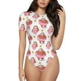 thumbnail image 1 of The Xecao Sloth with Donuts1 Women's Crew Neck Body Suit, a short-sleeved bodysuit and basic swimsuit, both comfort and style for dating and daily life, 1 of 9