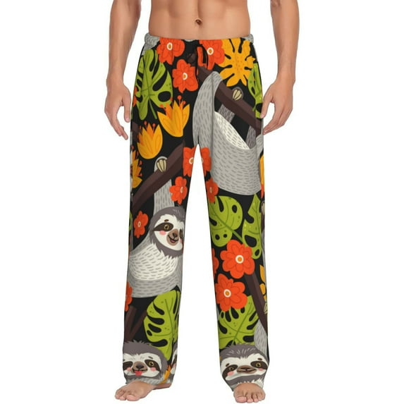 Xecao Sloth on the Branch Men's Straight Lounge Pajama Pants: The Ultimate in Comfortable Sleepwear