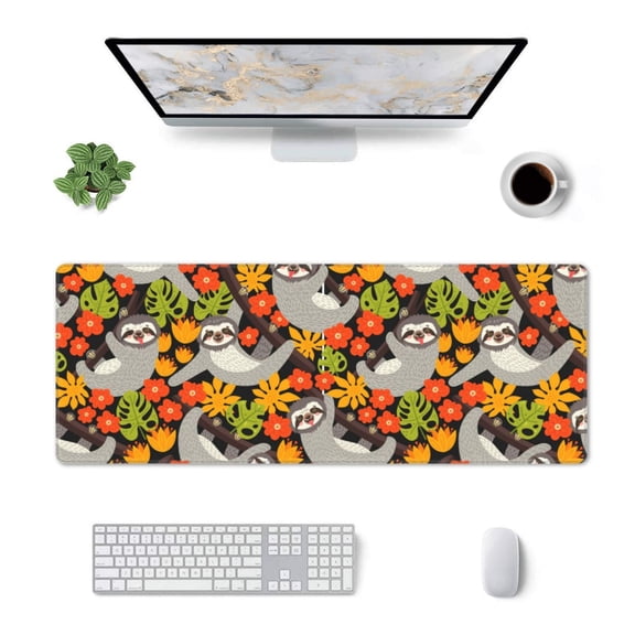 Xecao Sloth on the Branch for Mouse Pad - Waterproof Extended Contour Mouse Mat, Large Gaming Mousepad Laptop Keyboard Mat with Non-Slip Rubber Base